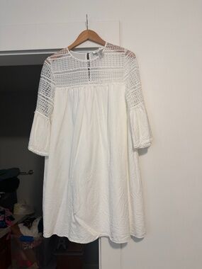 White poplin a-line(ish) dress